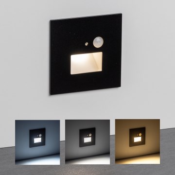 Brilagi - LED Trepivalgusti koos liikumisanduriga JACK LED/1,5W/230V 3000K/4000K/6500K must