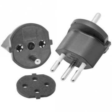 Fikseeritud adapter Šveitsile SCHUKO/J 230V IP44, must