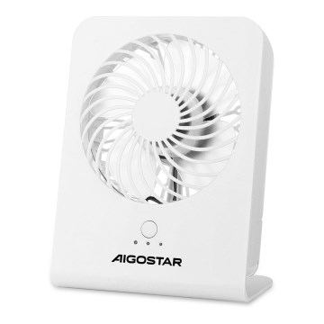 Aigostar - Lauaventilaator 5W/5V valge