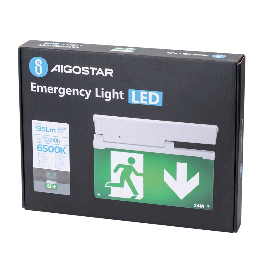 Aigostar - LED Avariivalgusti EMERGENCY LED/3,6W/230V 6500K 500 mAh