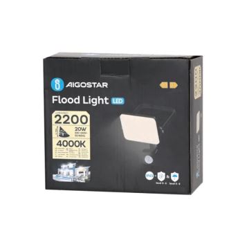 Aigostar - LED Prožektor anduriga LED/20W/230V 4000K IP65 must