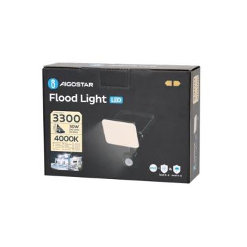 Aigostar - LED Prožektor anduriga LED/30W/230V 4000K IP65 must