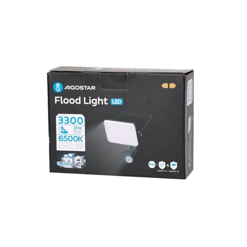 Aigostar - LED Prožektor anduriga LED/30W/230V 6500K IP65 must