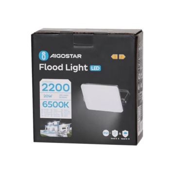 Aigostar - LED Prožektor LED/20W/230V 6500K IP65 must