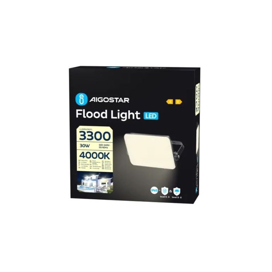 Aigostar - LED Prožektor LED/30W/230V 4000K IP65 must