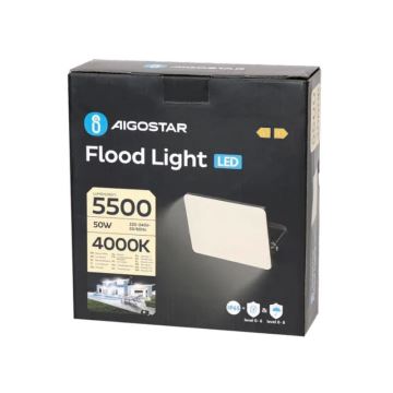 Aigostar - LED Prožektor LED/50W/230V 4000K IP65 must