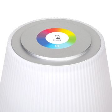 Aigostar - LED RGBW Väli hämardatav laetav laualamp LED/4W/5V 3600mAh valge/kroom IP54