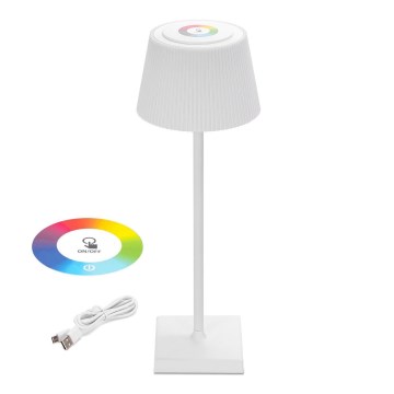 Aigostar - LED RGBW Väli hämardatav laetav laualamp LED/4W/5V 3600mAh valge IP54