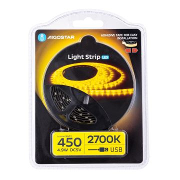 Aigostar - LED Riba 2m LED/4,9W/5V 2700K IP65