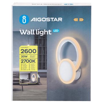 Aigostar - LED Seinavalgusti LED/20W/230V 2700K valge