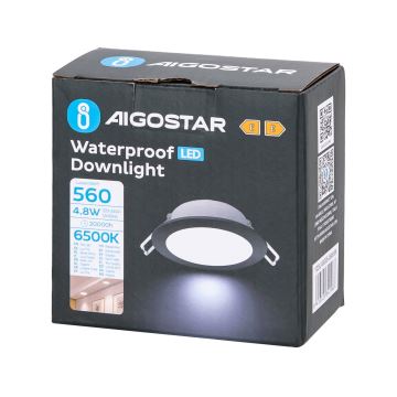 Aigostar - LED Süvistatav valgusti vannituppa LED/4,8W/230V 6500K must IP65