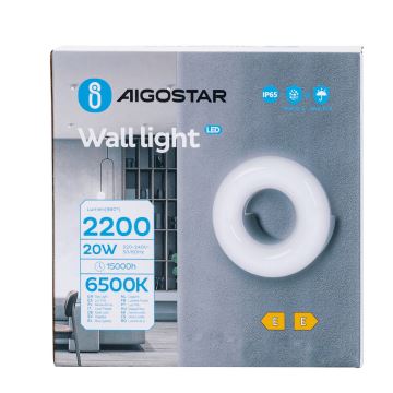 Aigostar - LED Väli seinavalgusti LED/20W/230V 6500K IP65 must