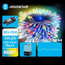 Aigostar - LED Väli valguskett 50xLED/8 funktsiooni 8m IP44 mitmevärviline