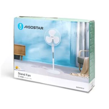 Aigostar - Põrandaventilaator 40W/230V valge