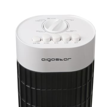 Aigostar - Tornventilaator 45W/230V must/valge