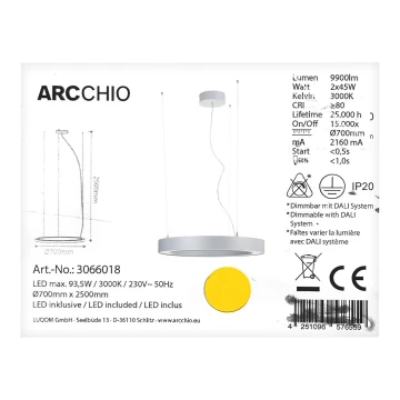 Arcchio - LED Lühter PIETRO 2xLED/45W/230V
