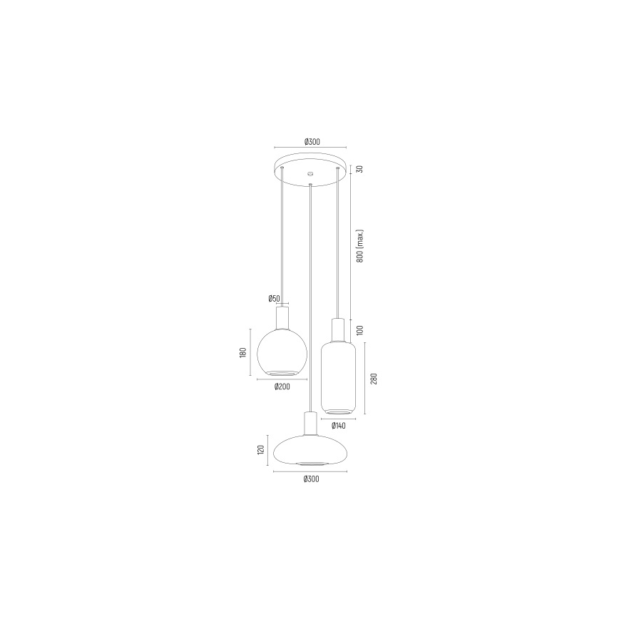 Argon 6323 - Lühter SAGUNTO PLUS 3xE27/15W/230V must