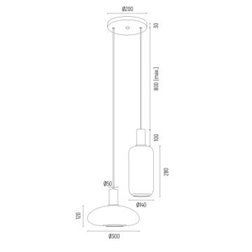 Argon 7214 - Lühter SAGUNTO PLUS 2xE27/15W/230V must