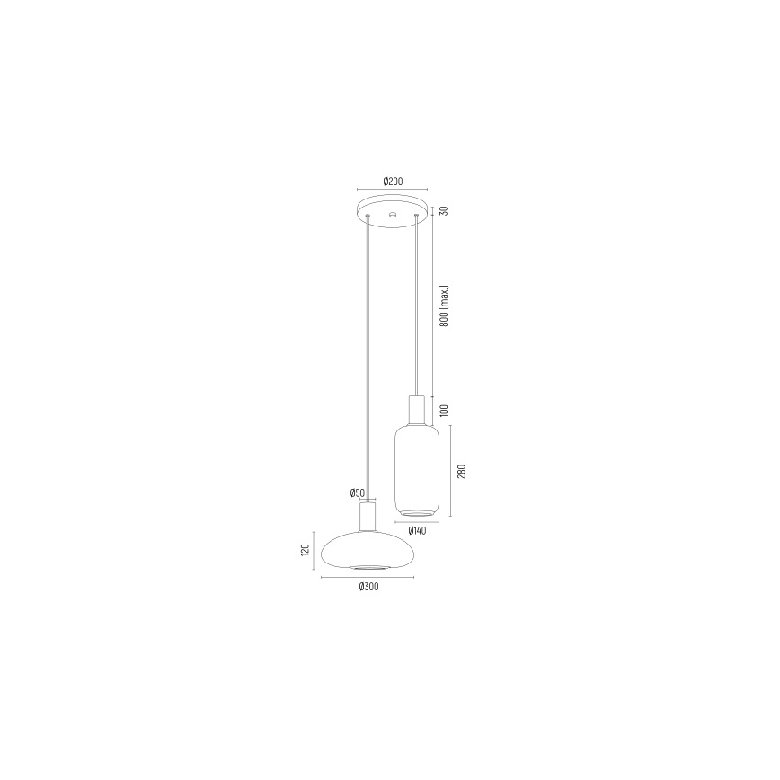 Argon 7214 - Lühter SAGUNTO PLUS 2xE27/15W/230V must