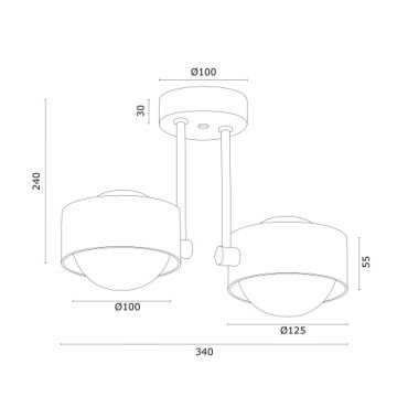 Argon 7215 - Vannitoa ripplühter MASSIMO PLUS 2xG9/6W/230V IP44 kuldne