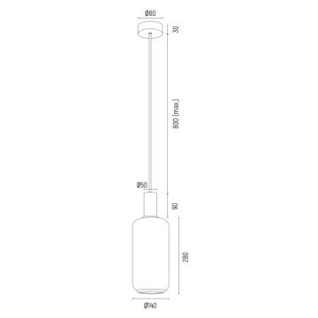 Argon 8563 - Lühter SAGUNTO PLUS 1xE27/15W/230V d. 14 cm must