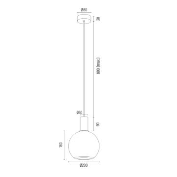 Argon 8564 - Lühter SAGUNTO PLUS 1xE27/15W/230V d. 20 cm must