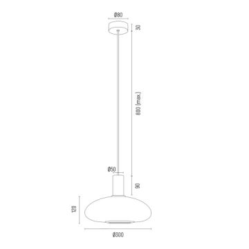 Argon 8565 - Lühter SAGUNTO PLUS 1xE27/15W/230V d. 30 cm must