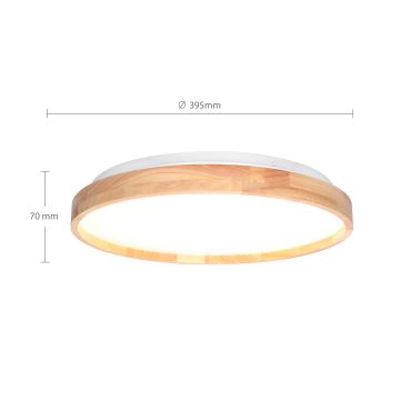 Brilagi - LED Hämardatav laevalgusti ALSON LED/48W/230V 3000-6500K tamm d. 39,5 cm + kaugjuhtimispult