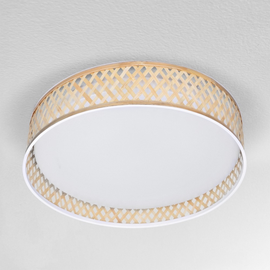 Brilagi - LED Hämardatav laevalgusti CAMILA LED/48W/230V 3000-6500K bambus d. 40 cm + kaugjuhtimispult