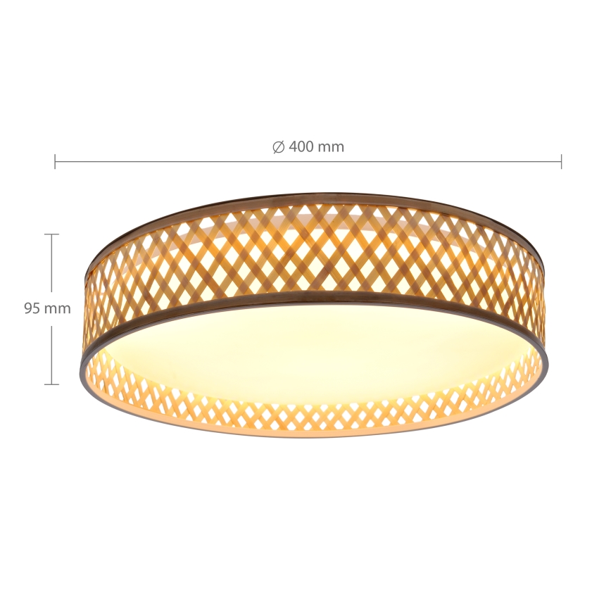 Brilagi - LED Hämardatav laevalgusti CAMILA LED/48W/230V 3000-6500K bambus d. 40 cm + kaugjuhtimispult