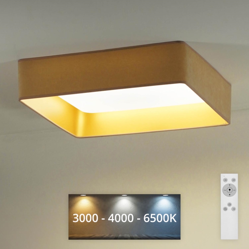 Brilagi - LED Hämardatav laevalgusti VELVET SQUARE LED/24W/230V 3000/4000/6500K + kaugjuhtimispult beež