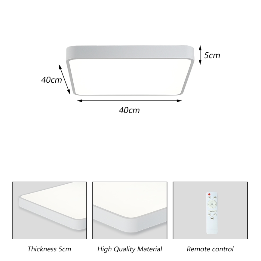 Brilagi - LED Hämardatav laevalgusti POOL LED/36W/230V 3000-6000K 40x40 cm valge + kaugjuhtimispult