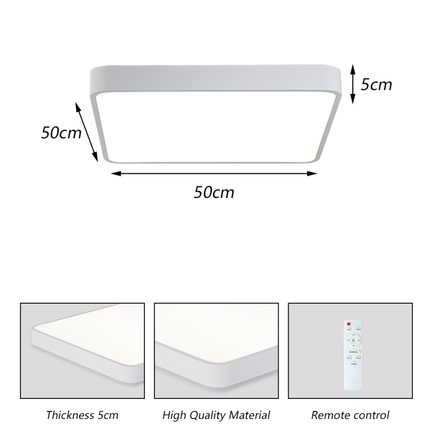 Brilagi - LED Hämardatav laevalgusti POOL LED/48W/230V 3000-6000K 50x50 cm valge + kaugjuhtimispult