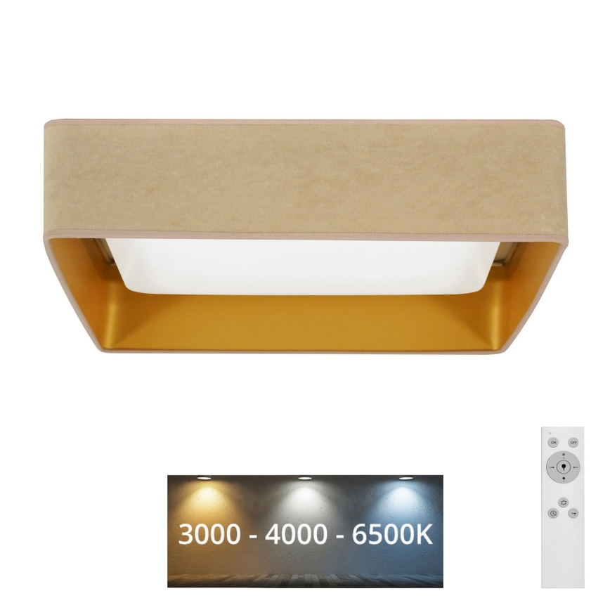 Brilagi - LED Hämardatav laevalgusti VELVET SQUARE LED/24W/230V 3000/4000/6500K + kaugjuhtimispult beež