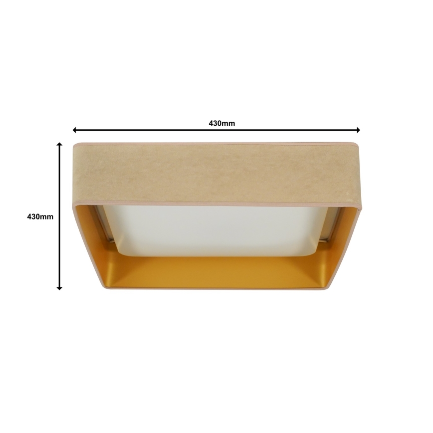 Brilagi - LED Hämardatav laevalgusti VELVET SQUARE LED/24W/230V 3000/4000/6500K + kaugjuhtimispult beež