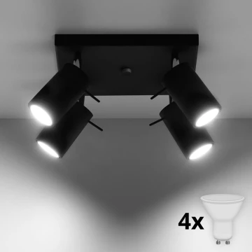 Brilagi -  LED Kohtvalgusti ASMUS 4xGU10/7W/230V must