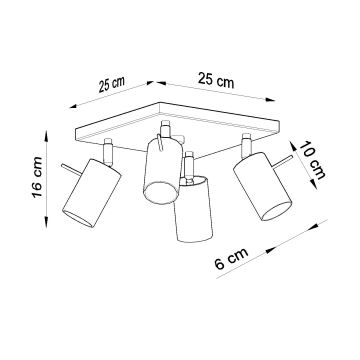 Brilagi -  LED Kohtvalgusti ASMUS 4xGU10/7W/230V must