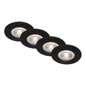 Brilo - KOMPLEKT 4x LED Süvistatav valgusti vannituppa LED/4,9W/230V IP44 must