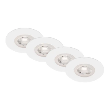 Brilo - KOMPLEKT 4x LED Süvistatav valgusti vannituppa LED/4,9W/230V IP44 valge