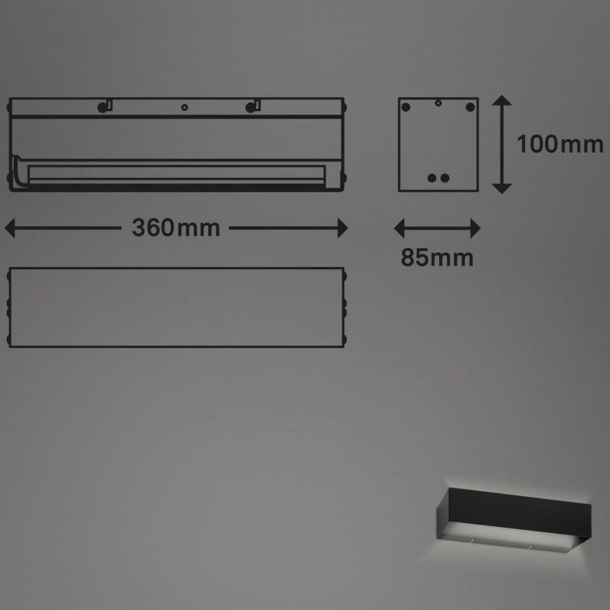 Briloner 2204-015 - LED Väli seinavalgusti LED/8W/230V IP44 must