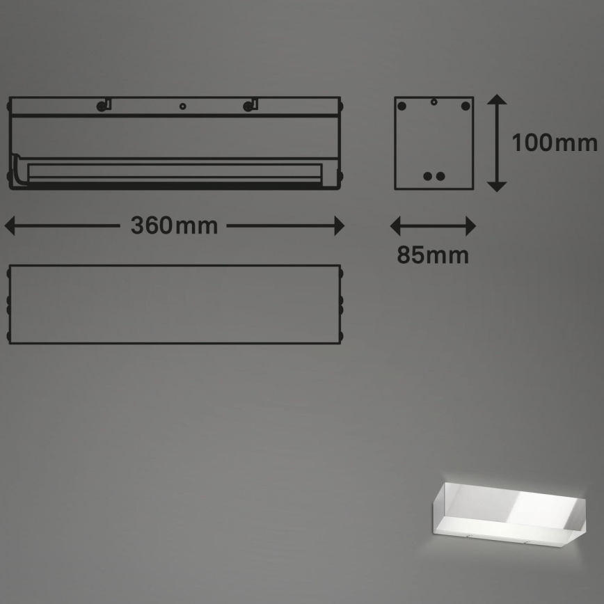 Briloner 2204-018 - LED Väli seinavalgusti LED/8W/230V IP44 kroom