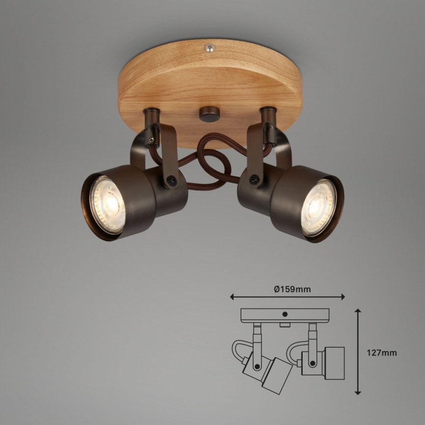 Briloner 2872-025R - LED Kohtvalgusti SPOTLIGHT 2xGU10/5W/230V pruun