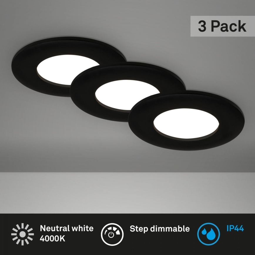 Briloner 7103-435 - KOMPLEKT 3x LED Hämardatav süvistatav valgusti vannituppa LED/5W/230V IP44