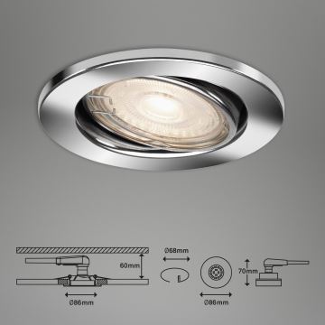 Briloner 7144-038 - KOMPLEKT 3x LED Süvistatav valgusti vannituppa SLIDE GU10/3,5W/230V IP23