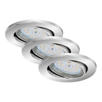 Briloner 7219-038 - KOMPLEKT 3x LED Hämardatav süvistatav valgusti vannituppa 1xGU10/5W/230V IP23