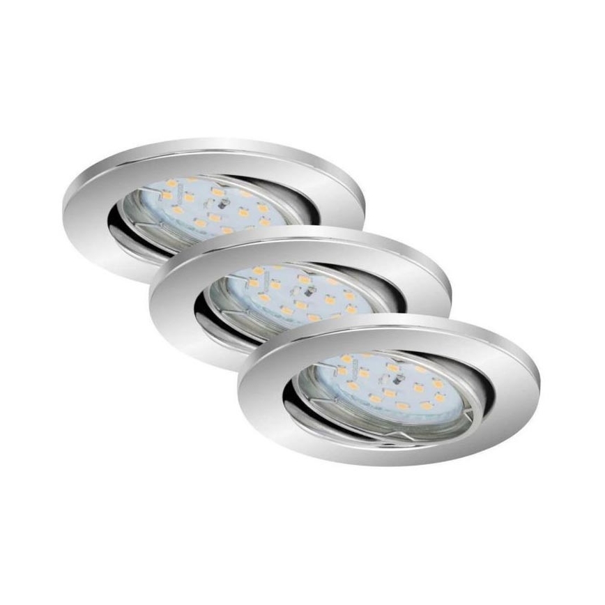 Briloner 7219-038 - KOMPLEKT 3x LED Hämardatav süvistatav valgusti vannituppa 1xGU10/5W/230V IP23