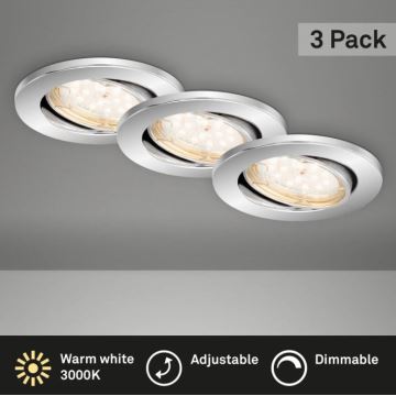 Briloner 7219-038 - KOMPLEKT 3x LED Hämardatav süvistatav valgusti vannituppa 1xGU10/5W/230V IP23