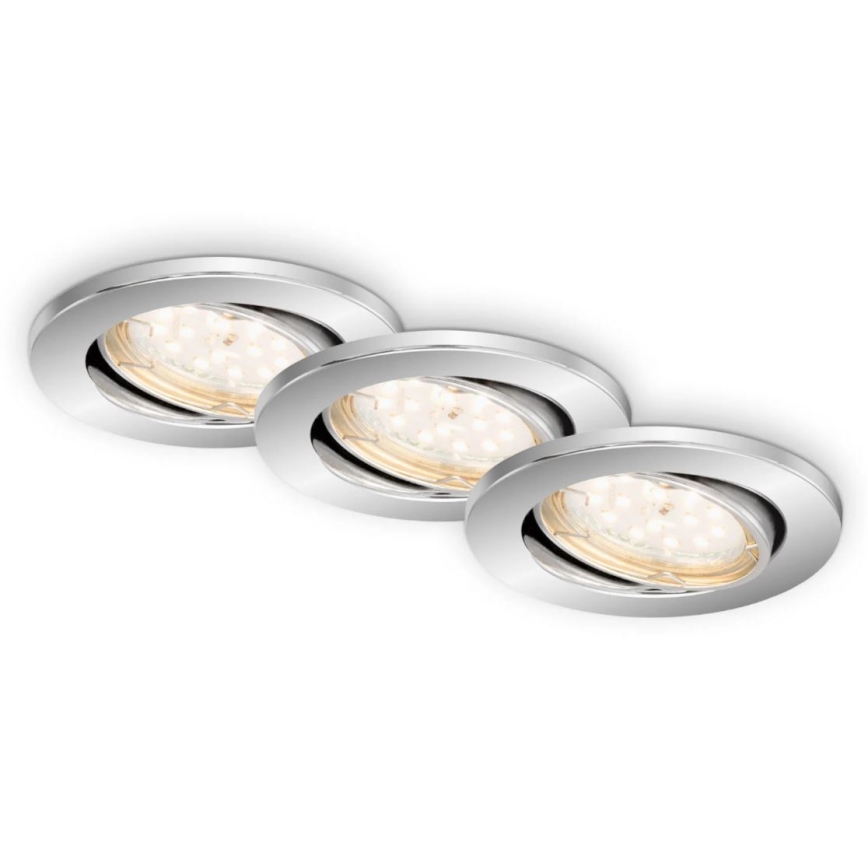 Briloner 7219-038 - KOMPLEKT 3x LED Hämardatav süvistatav valgusti vannituppa 1xGU10/5W/230V IP23