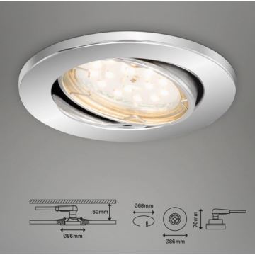 Briloner 7219-038 - KOMPLEKT 3x LED Hämardatav süvistatav valgusti vannituppa 1xGU10/5W/230V IP23