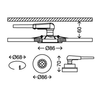 Briloner 7220-038 - KOMPLEKT 3 x LED Vannitoa süvistatav valgusti FIT 1xGU10/5W/230V